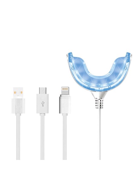 Tandenbleek bitje via usb aansluiting met koud blauw LED licht