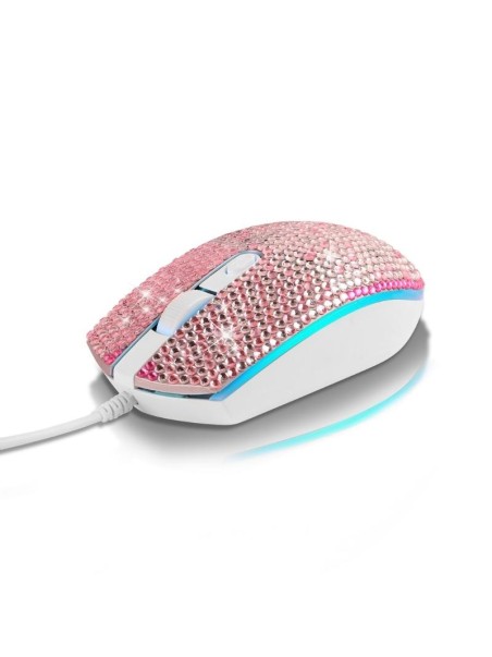 Muis met kristallen bling roze