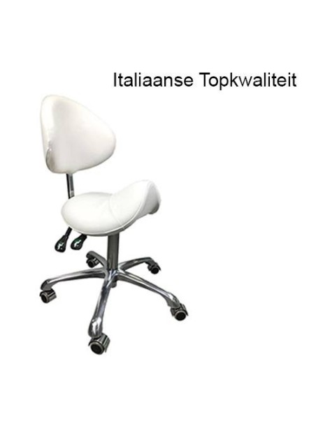 Zadelzit / Tabouret Wit - met rugleuning