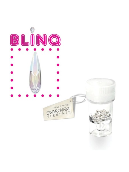 Swarovski® tandkristallen druppel Aurora – 5 stuks