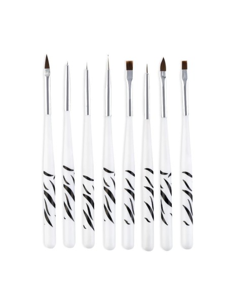 Nail art Penselen Set Zebra ( 8 st. )