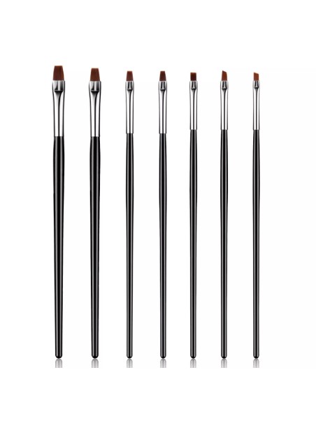 Gelnagel / nailart Penselen Set Zwart (7st.)