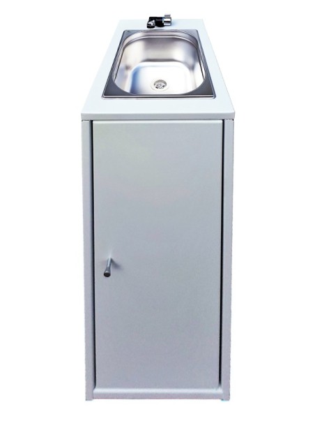 Mobiele wasbak wit / zwart - gewone kraan