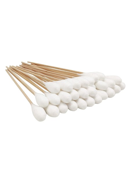 Lange houten wattenstaafjes 15cm. - dikke kop