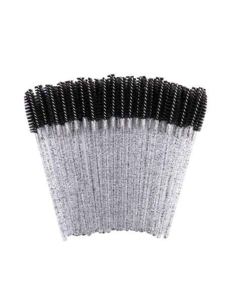 Wimperborsteltjes Zwart Glitter 50st.