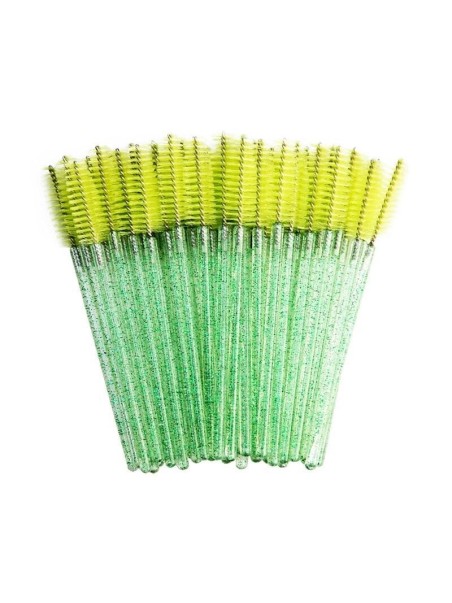 Wimperborsteltjes Groen Glitter 50st.