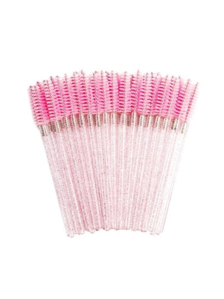 Wimperborsteltjes Licht Roze Glitter 50st.