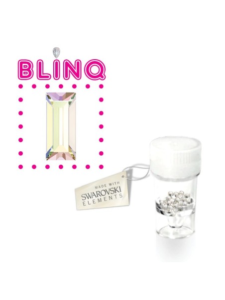 Swarovski® tandkristallen rechthoek Aurora – 5 stuks