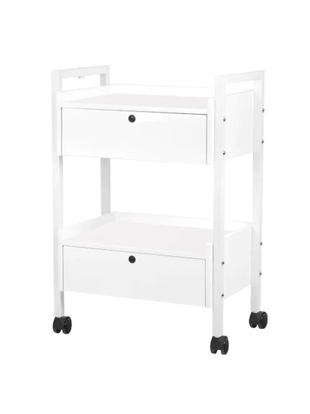 Werktafel trolley wit - 2 lades