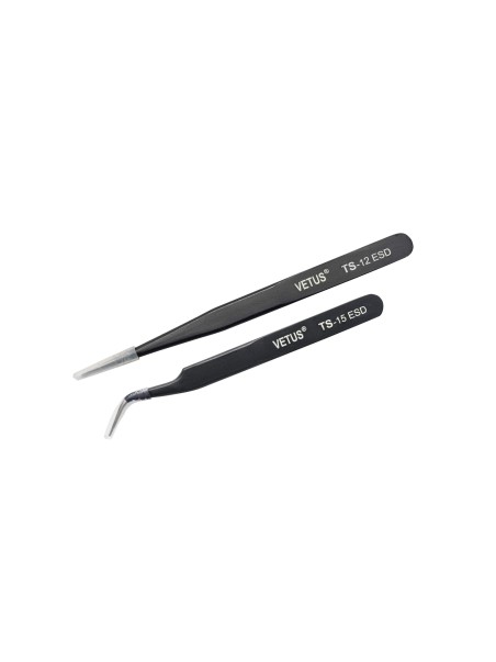 Vetus Pincets Zwart - Recht / Krom voor Wimperextensions