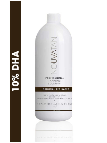 Nouvatan tanning vloeistof zonder parabenen of alcohol.